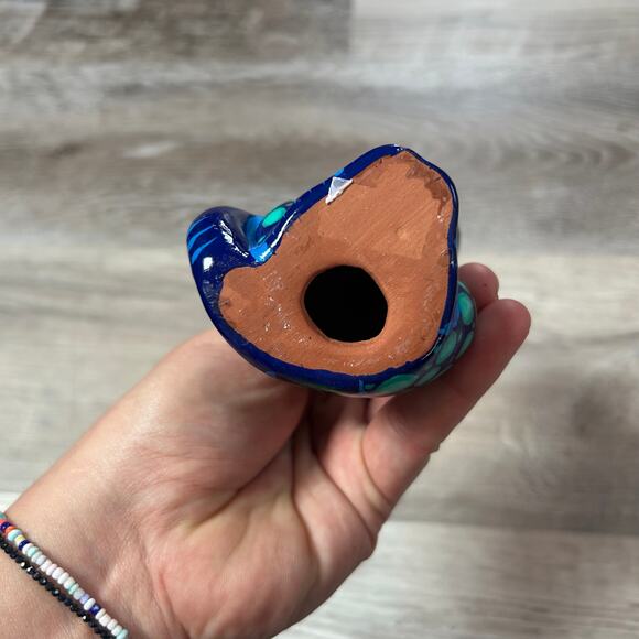 Hand-Painted Mexican Folk Art Cat Figurine Ceramic Pottery Talavera Style - Picture 4 of 5